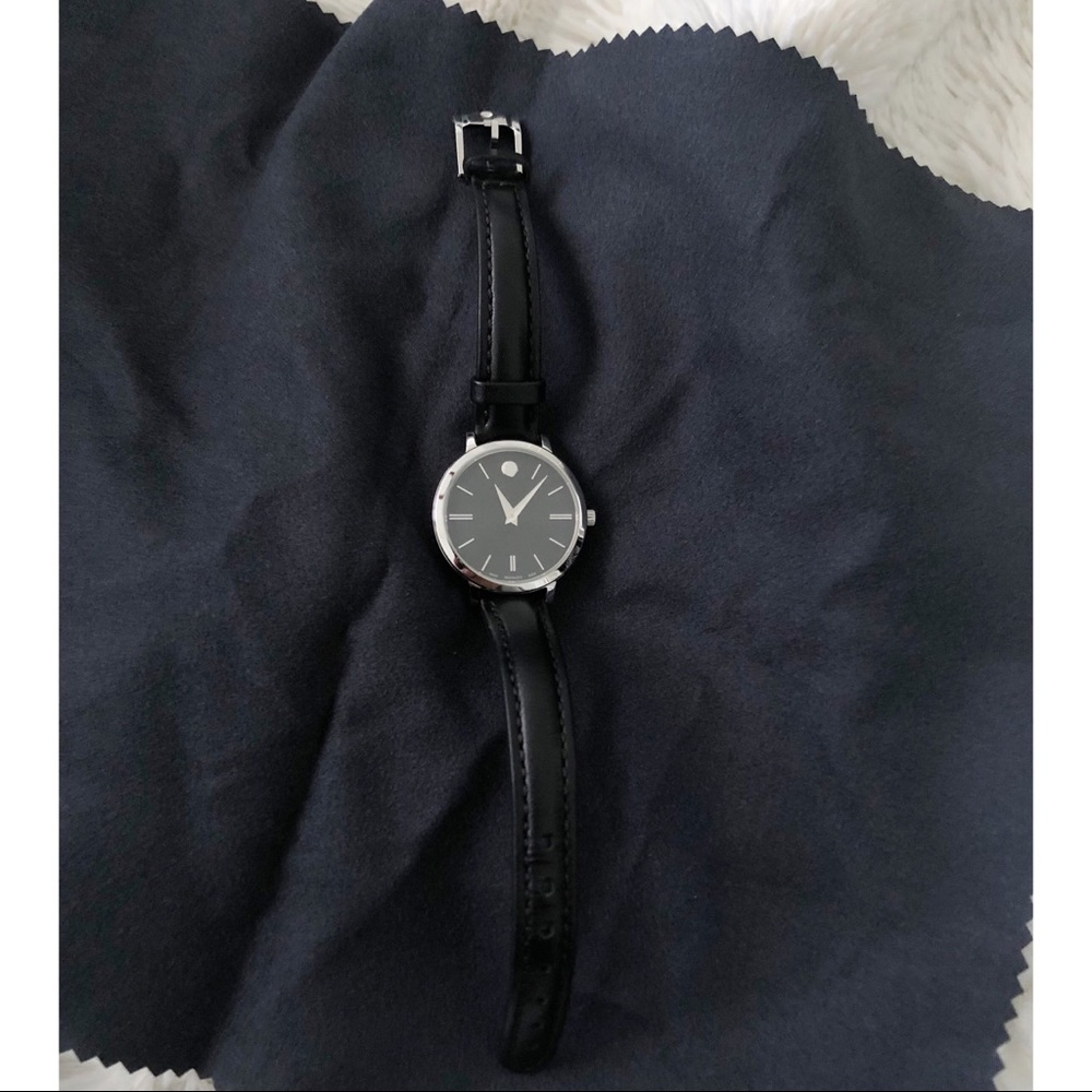 Movado Women’s Ultra Slim 28mm Strap Watch Black - Picture 6 of 8